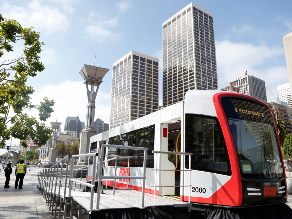 Alison Yin  AP Images for SiemensA mock-up of the new San Francisco Municipal Transportation Agency light rail vehicle made by Siemens