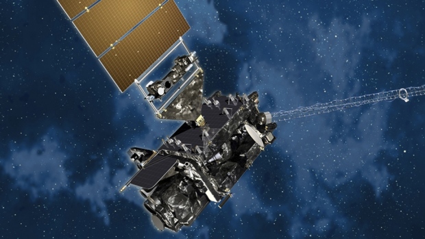 An artistic rendition depicts GOES-R the long-awaited next-generation geostationary weather satellite