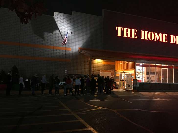 Around 60 people were in line when Home Depot opened its doors on Black Friday in Centerville