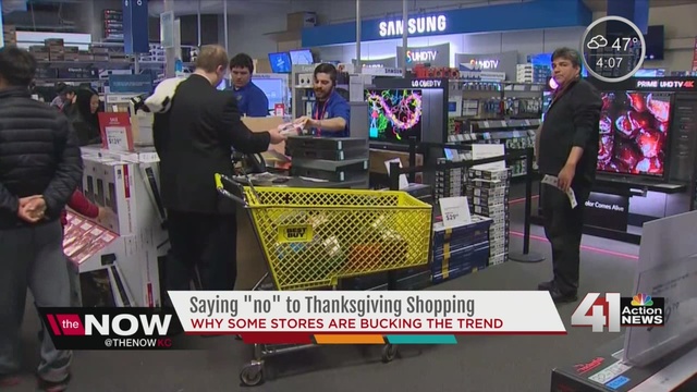 As some stores continue to add shopping hours to their Thanksgiving schedule others are pushing a trend to eliminate shopping on the holiday.                      KSHB