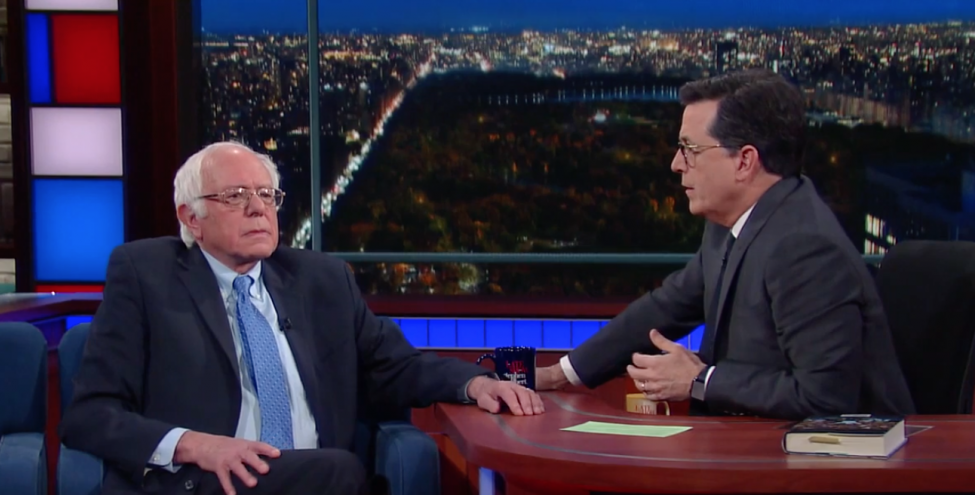 Democrats Can't Be Run By Liberal Elites Bernie Sanders Tells Stephen Colbert