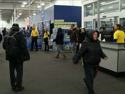 Raw Black Friday Shoppers Rush Into Stores