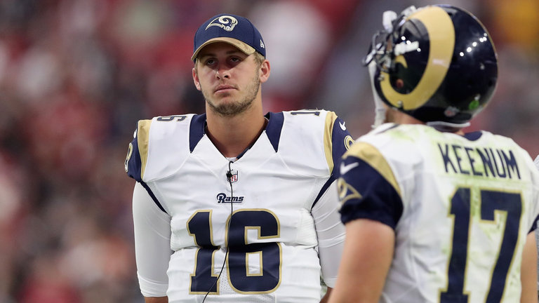 Case Keenum beat out Goff for the starting quarterback job