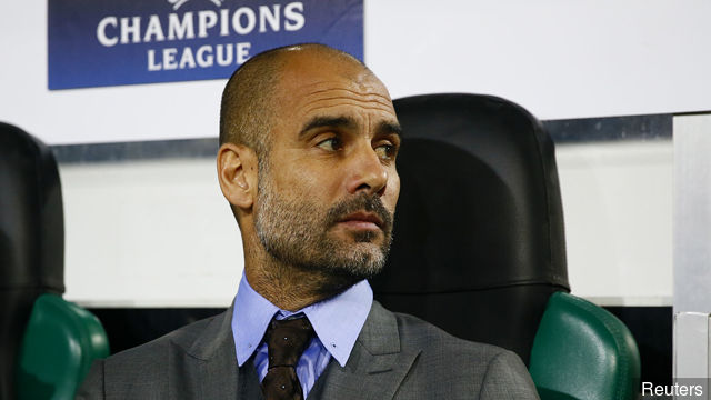 Manchester City manager Pep Guardiola before the game