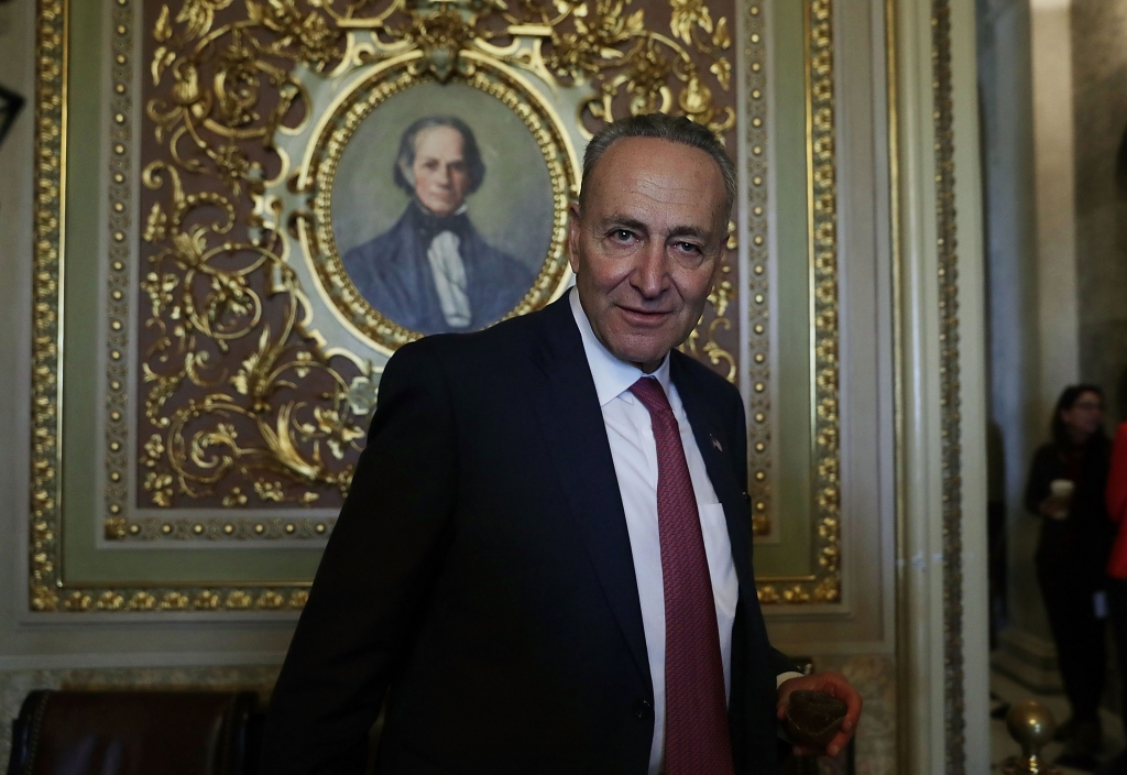 WASHINGTON DC- NOVEMBER 16 U.S. Sen. Charles Schumer leaves after the weekly Senate Democratic policy luncheon at the Capitol