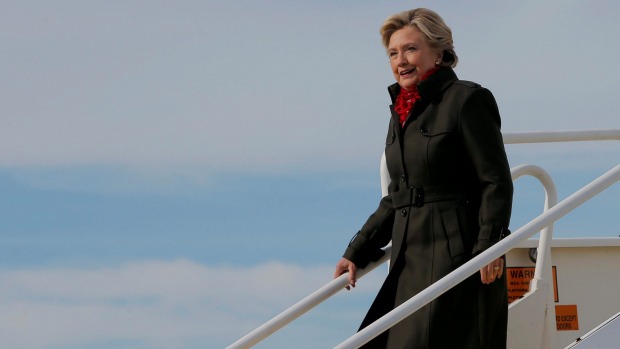 Democratic presidential nominee Hillary Clinton arrives in Cleveland Ohio as she continues her campaign despite the