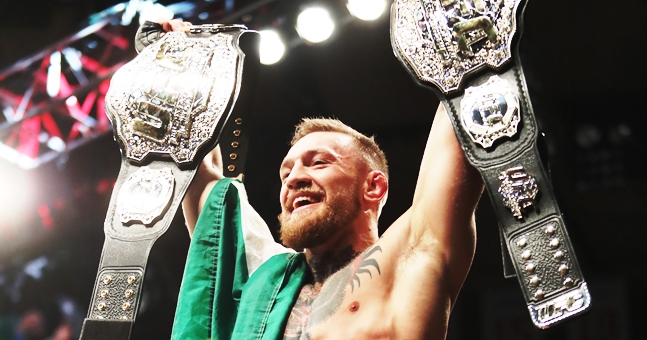 UFC 205 Madison Square Garden New York USA 12/11/2016 Conor Mc Gregor celebrates winning Mandatory Credit