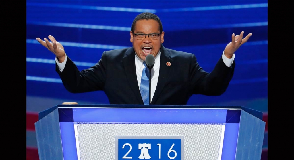 Rep. Keith Ellison D-Minn. speaks during the first day of the Democratic National Convention in Philadelphia