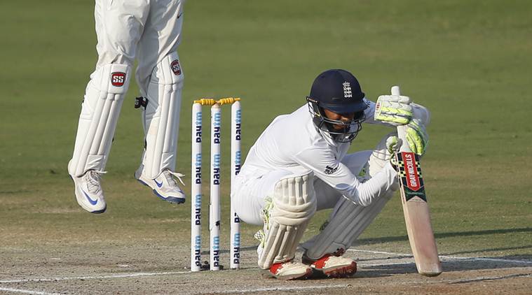 Haseeb Hameed was dismissed for 25 runs after an opening partnership of 75 runs with captain Alastair Cook