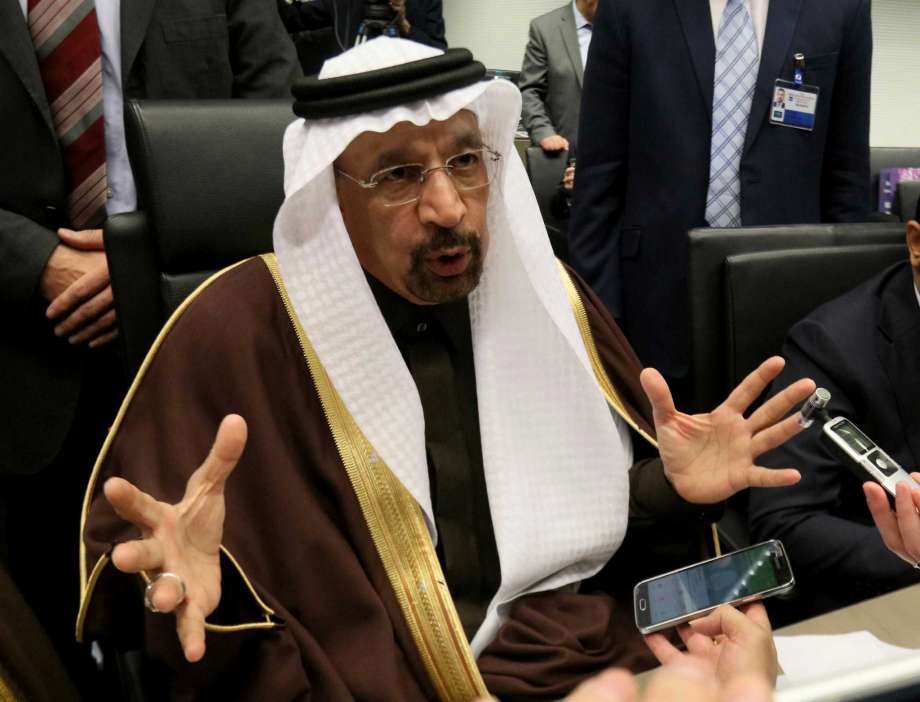 Khalid Al Falih Minister of Energy Industry and Mineral Resources of Saudi Arabia speaks to journalists prior to the start of a meeting of the Organization of the Petroleum Exporting Countries OPEC at their headquarters in Vienna Austria Wednesday N