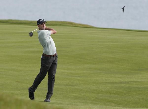 Aug 13 2015 Sheboygan WI USA Geoff Ogilvy plays his approach to the 16th hole during the first round of the 2015 PGA Championship golf tournament at Whistling Straits. Mandatory Credit Brian Spurlock-USA TODAY Sports