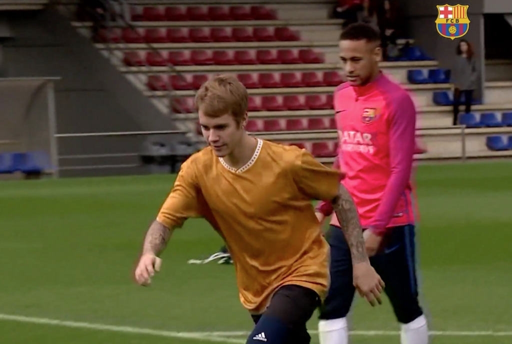 Justin Bieber played soccer with Neymar and FC Barcelona. He surprisingly wasn’t terrible