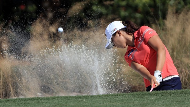 New Zealand's Lydia Ko slipped from the outright lead into a tie for fourth after the third round of the LPGA CME Group