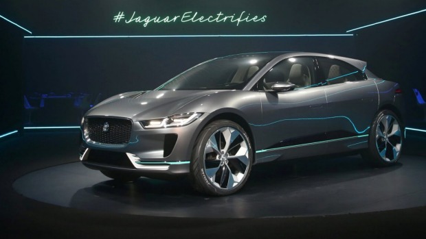 LUCY NICHOLSON  REUTERS 
 
   The electric Jaguar I-PACE concept SUV is unveiled at the Los Angeles Auto Show