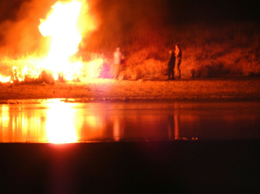 Law enforcement and protesters clash near the site of the Dakota Access pipeline on Sunday in Cannon Ball N.D