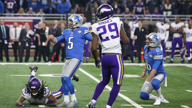 Lions beat Vikings on Prater's last-second field goal