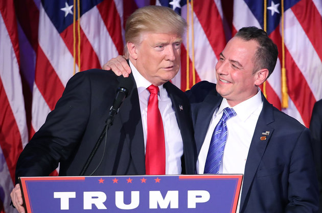 Mark Wilson via Getty Images
Donald Trump and Reince Priebus chairman of the Republican National Committee on Nov. 9 in New York