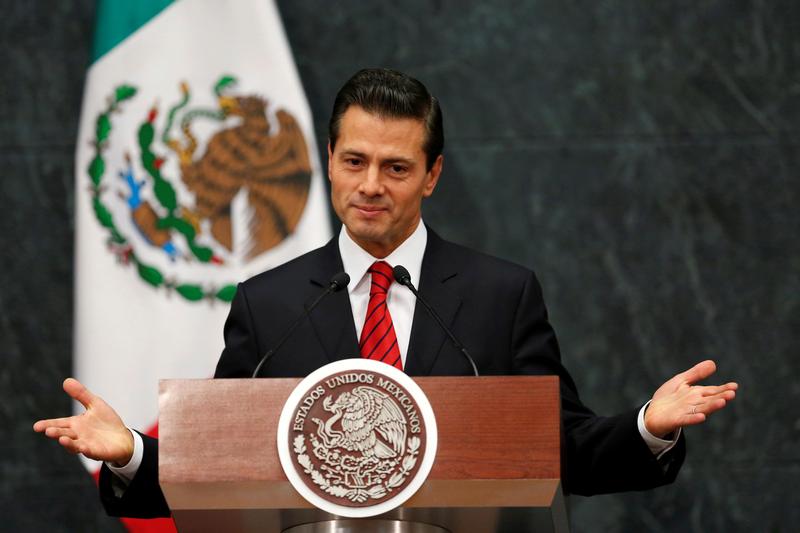 Mexico's President Enrique Pena Nieto delivers a message after U.S. Republican candidate Donald Trump won an unexpected victory in the presidential election at Los Pinos presidential residence in Mexico City Mexico