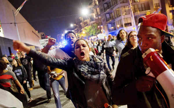 One man has been shot during a protest against President-elect Donald Trump in Portland Oregon