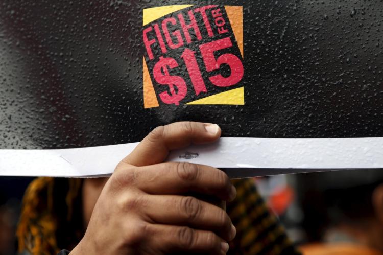 The protest named “Fight for $15,” dubbed itself an “international movement of underpaid workers demanding a fair wage for hard work and union rights.”