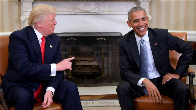 US President Barack Obama meets with President-elect Donald Trump in the Oval Office at the White House Washington DC