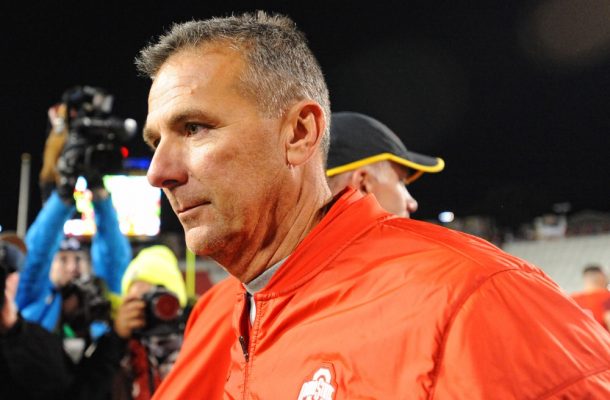 COLLEGE PARK MD- NOVEMBER 12 Ohio State Buckeyes head coach Urban Meyer walks off the field following the game