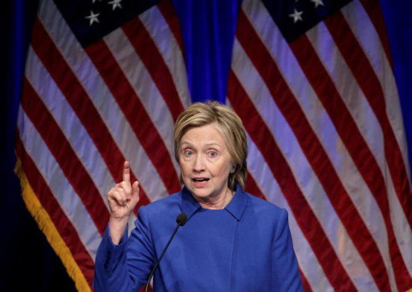 Hillary Clinton speaks to the Children's Defense Fund in Washington