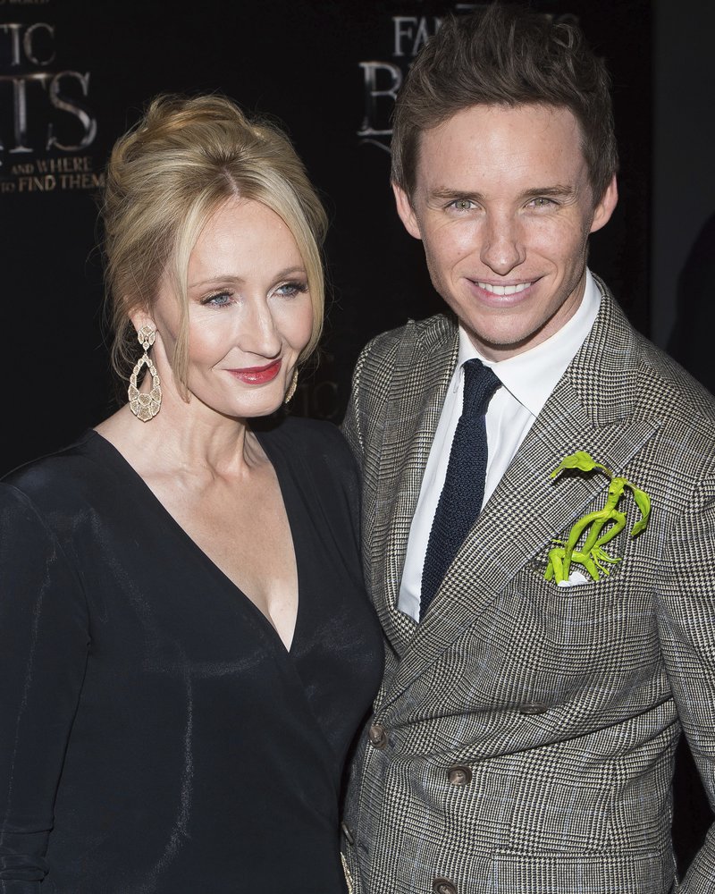 Eddie Redmayne with JK Rowling