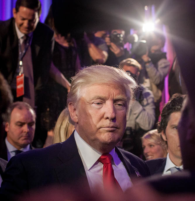 President-elect Donald Trump meets supporters after his acceptance speech at the New York Hilton Midtown