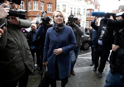 Prosecutor Ingrid Isgren from Sweden arrives at Ecuador's embassy to interview Julian Assange in London Britain