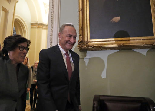 Sen. Charles Schumer D-N.Y. arrives for a Senate Democratic caucus organizing meeting to elect their leadership for the 115th Congress Wednesday Nov. 16 2016 on Capitol Hill in Washington. Senate Democrats have elected Schumer to be their new minori