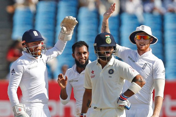 Reuters

Adil Rashid took seven of the 16 Indian wickets to fall in Rajkot