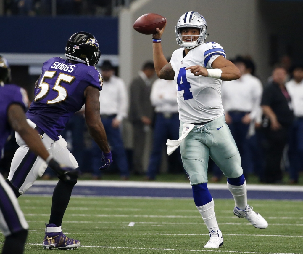 Rookie QB Dak Prescott topped 300 yards passing for the second week in a row