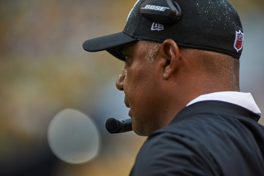 Cincinnati Bengals head coach Marvin Lewis watches from the sidelines during a NFL football game between the Pittsburgh Steelers and the Cincinnati Bengals at Heinz in Pittsburgh PA