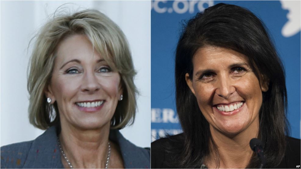 Donald Trump selected two Republican women on Wednesday who had unflattering things to say about him during the presidential campaign South Carolina Gov. Nikki Haley to serve as U.S. ambassador to the United Nations and charter school advocate Betsy