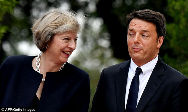 Time for change? While Teresa May is leading Brexit Italian PM Matteo Renzi is pro-EU