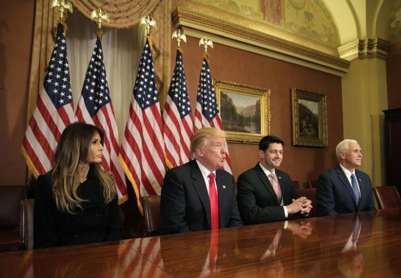 Melania Trump U.S. President-elect Donald Trump meets with Speaker of the House Paul Ryan and Vice President elect Mike Pence on Capitol Hill in Washington U.S