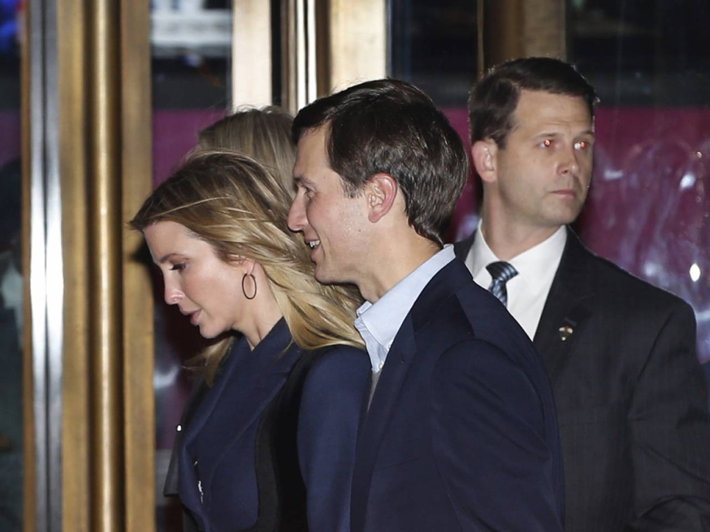 Ivanka Trump Jared Kushner appear in Donald Trump's first meeting with a foreign leader