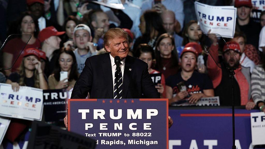 Donald Trump held the final rally of his 2016 presidential campaign in Grand Rapids Mich. the evening before Election Day