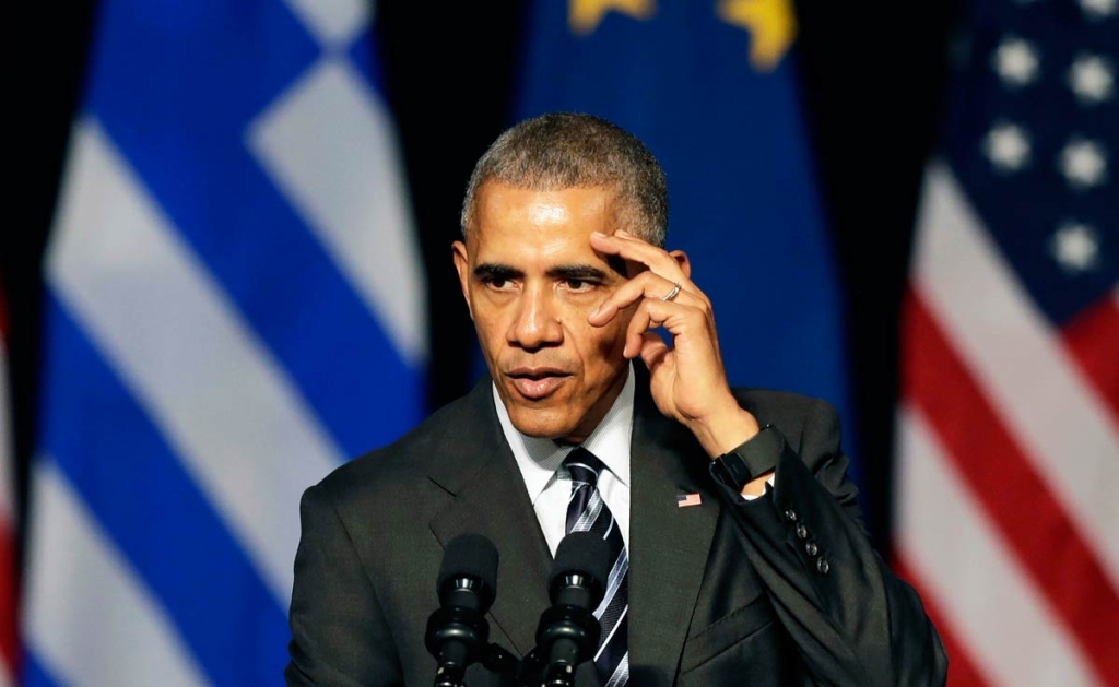 U.S. President Barack Obama delivers a speech at opera of Athens on Wednesday Nov. 16 2016