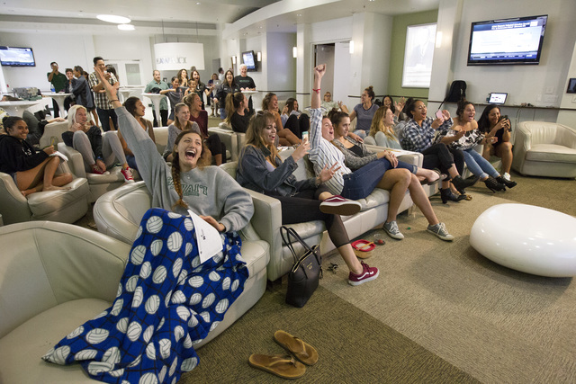 The Rainbow Wahine volleyball team reacted to its draw in the NCAA Tournament. Hawaii plays USC on Friday at Minnesota