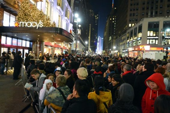 New York in advance of the midnight November 23 opening to start the stores'Black Friday shopping weekend. AFP