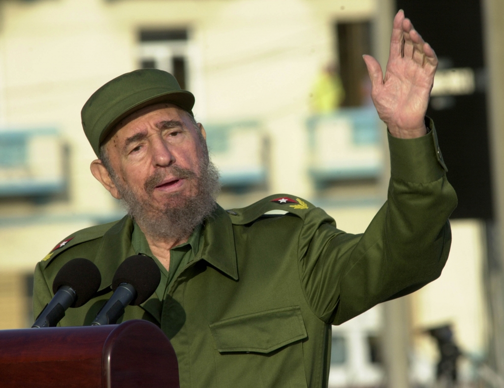 Havana. Castro led a massive protest march against new U.S. moves aimed at speeding the end of his communist rule and raised the prospect