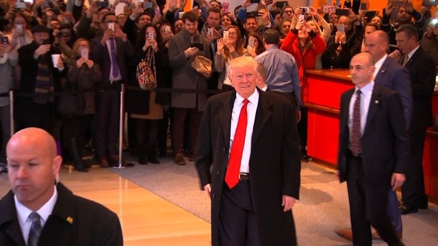 Trump with NYT reporters