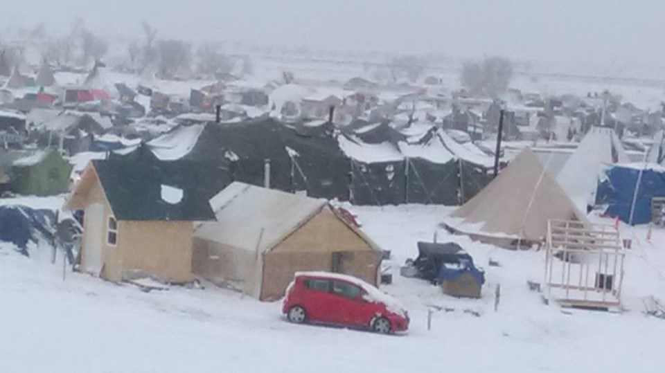 A camp set up by protesters against the Dakota Access Pipeline