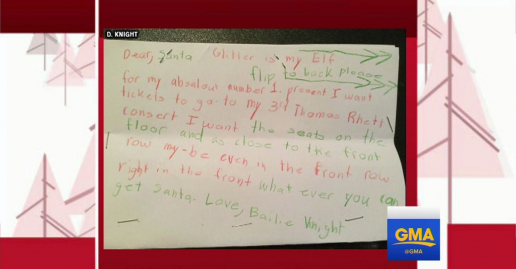 One little country music fan gets very specific with his adorable letter to Santa Claus