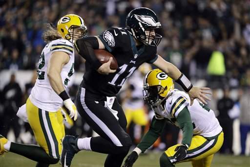 Rodgers tosses 2 TDs, Packers beat Eagles 27-13