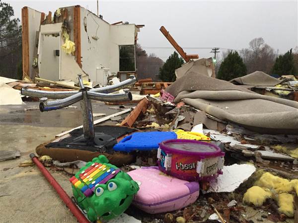 Severe storms spawn isolated tornadoes across Deep South on Tuesday