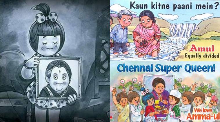 Amul’s famous topical ads have often featured Jayalalithaa