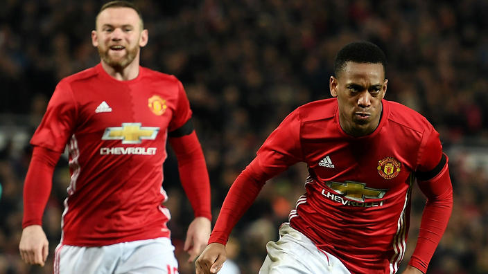 Anthony Martial right bagged a brace in United's big win